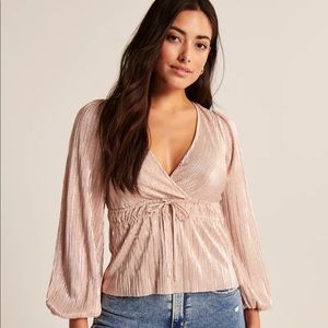 Long-Sleeve Tie-Front Top